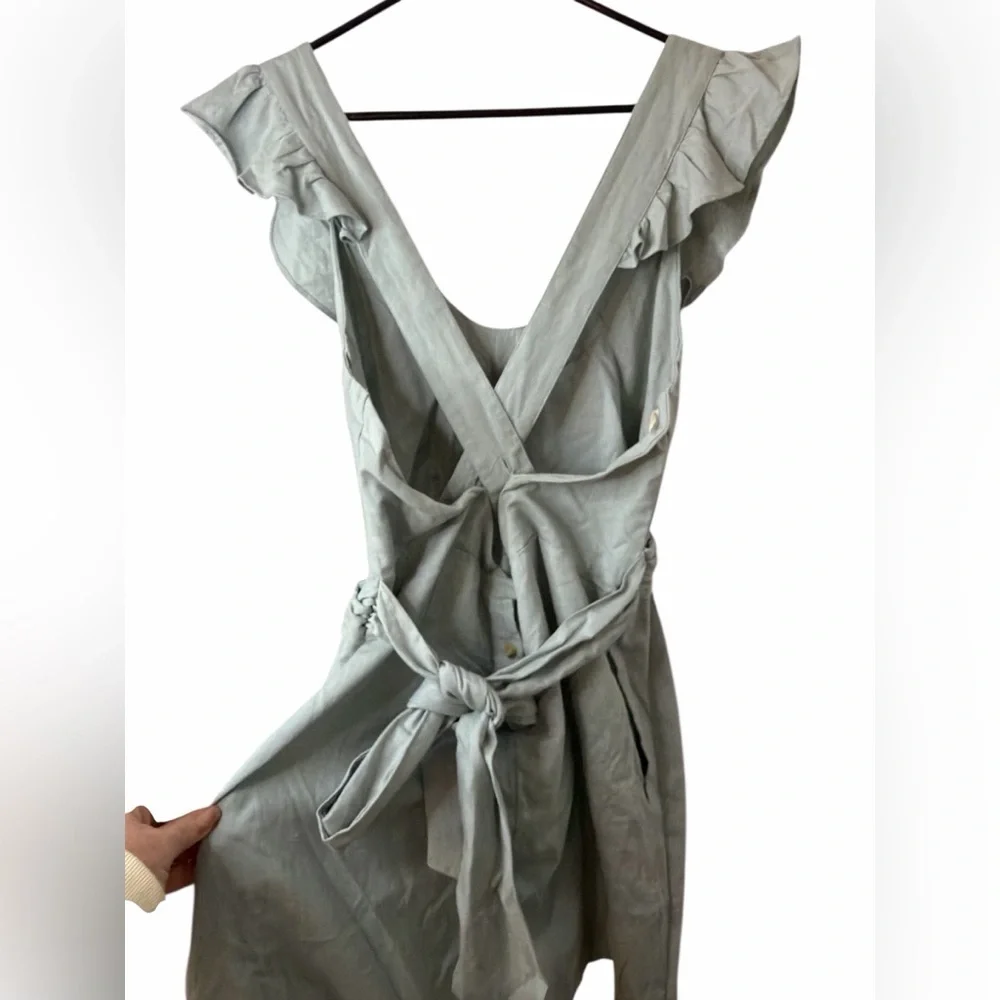 Free People Llara Mini Dress Ruffle Cross Back Sleeveless Large L NWT - Picture 3 of 6